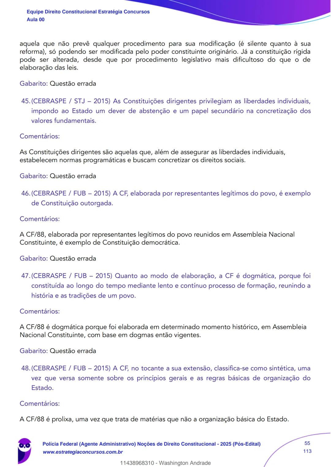 Estratégia
Concursos
Aula 00
Polícia Federal (Agente Administrativo)
Noções de Direito Constitucional - 2025
(Pós-Edital)
Autor:
Equipe Dire