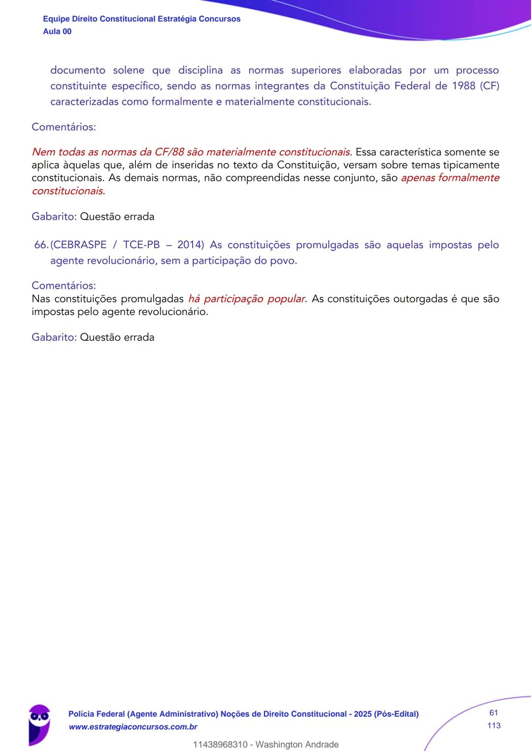 Estratégia
Concursos
Aula 00
Polícia Federal (Agente Administrativo)
Noções de Direito Constitucional - 2025
(Pós-Edital)
Autor:
Equipe Dire