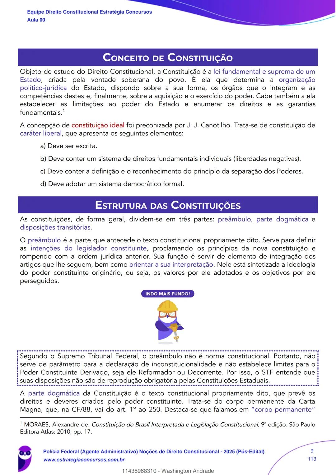 Estratégia
Concursos
Aula 00
Polícia Federal (Agente Administrativo)
Noções de Direito Constitucional - 2025
(Pós-Edital)
Autor:
Equipe Dire