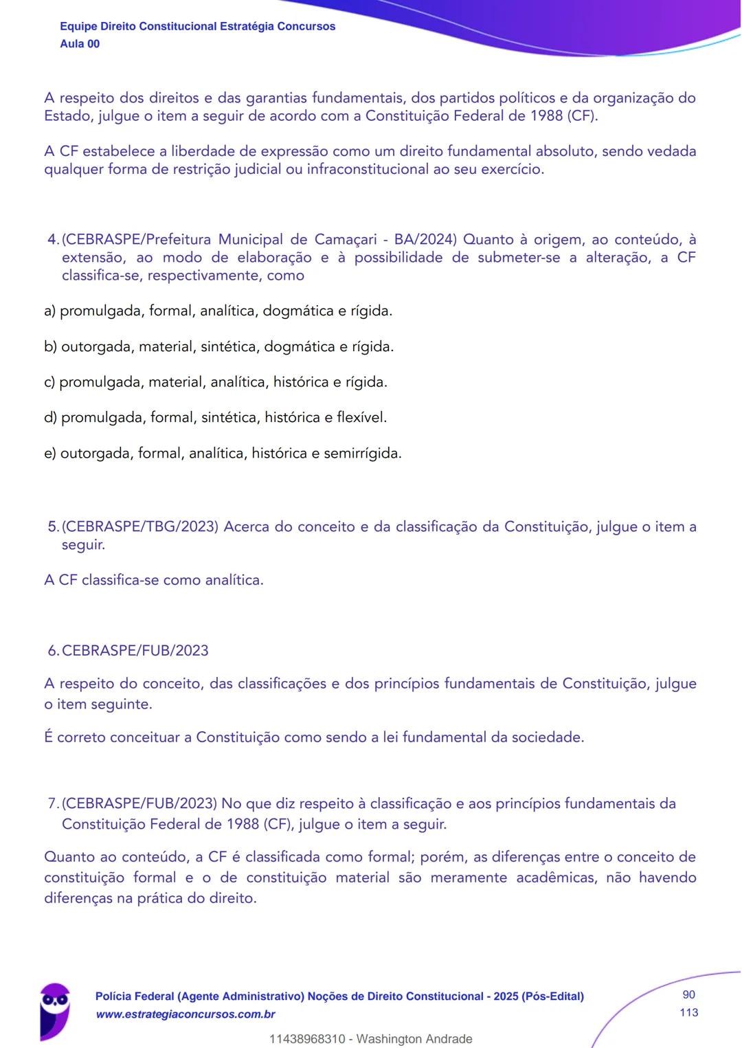 Estratégia
Concursos
Aula 00
Polícia Federal (Agente Administrativo)
Noções de Direito Constitucional - 2025
(Pós-Edital)
Autor:
Equipe Dire