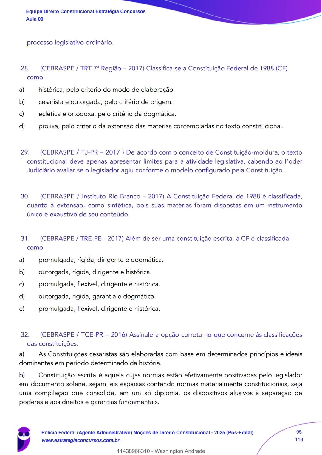 Estratégia
Concursos
Aula 00
Polícia Federal (Agente Administrativo)
Noções de Direito Constitucional - 2025
(Pós-Edital)
Autor:
Equipe Dire