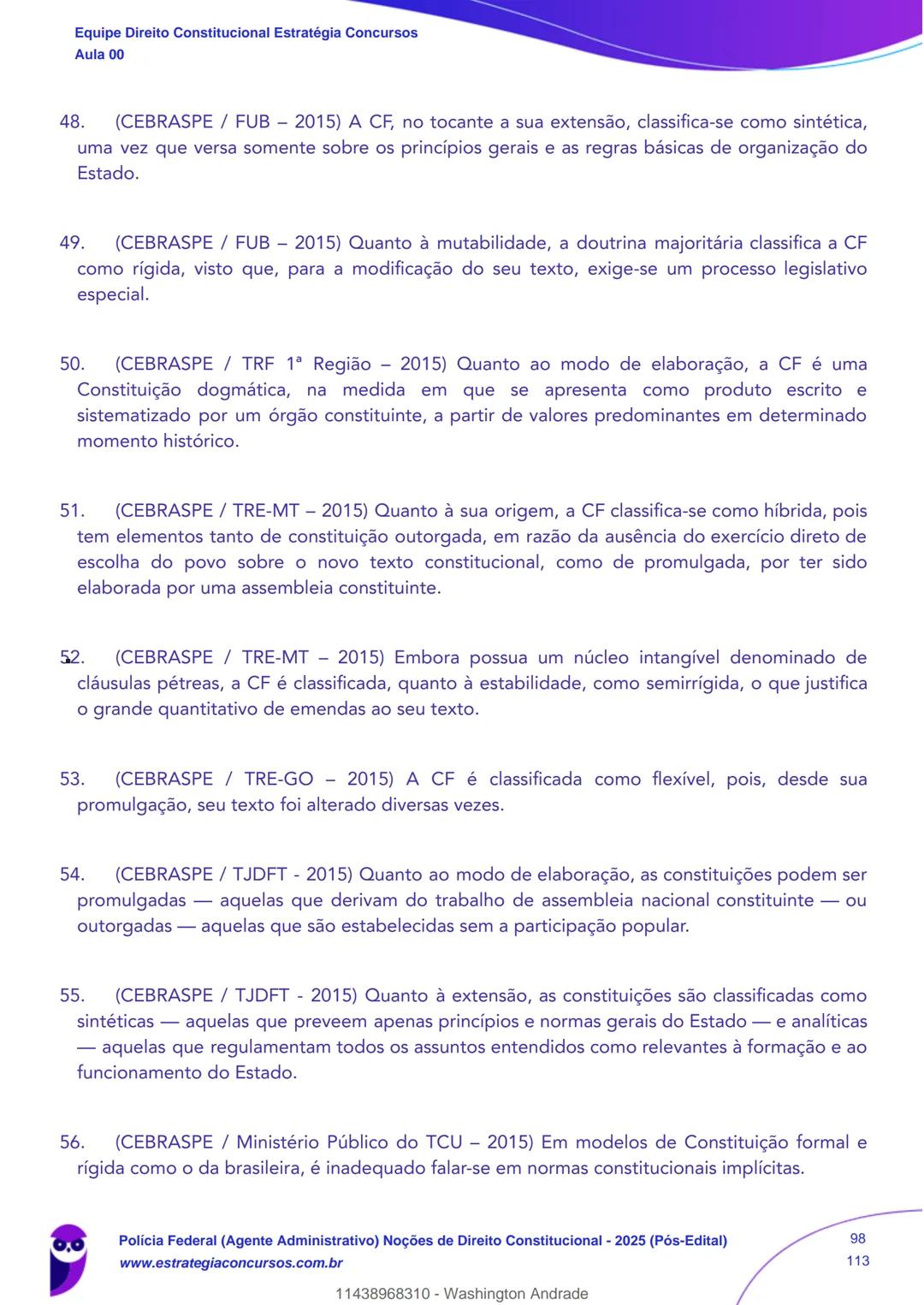 Estratégia
Concursos
Aula 00
Polícia Federal (Agente Administrativo)
Noções de Direito Constitucional - 2025
(Pós-Edital)
Autor:
Equipe Dire