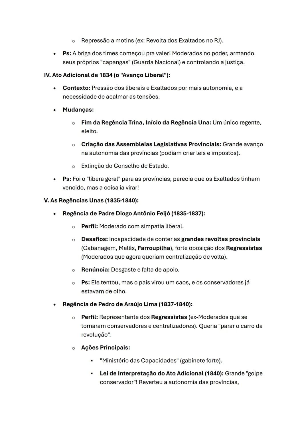 # O Período Regencial (1831-1840)
I. Contexto da Abdicação de D. Pedro I (1831):
* Motivos: Crise econômica, autoritarismo de D. Pedro I (