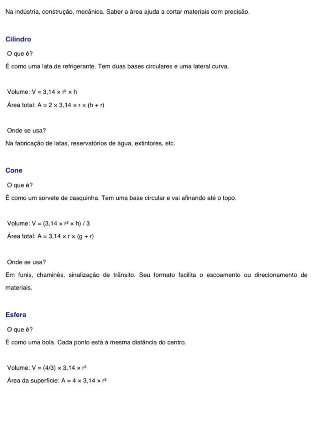 Resumo Fácil de Matemática - Geometria Espacial e Plana
Área dos Polígonos
O que é?
Área é a medida da superfície de uma figura. Quando você