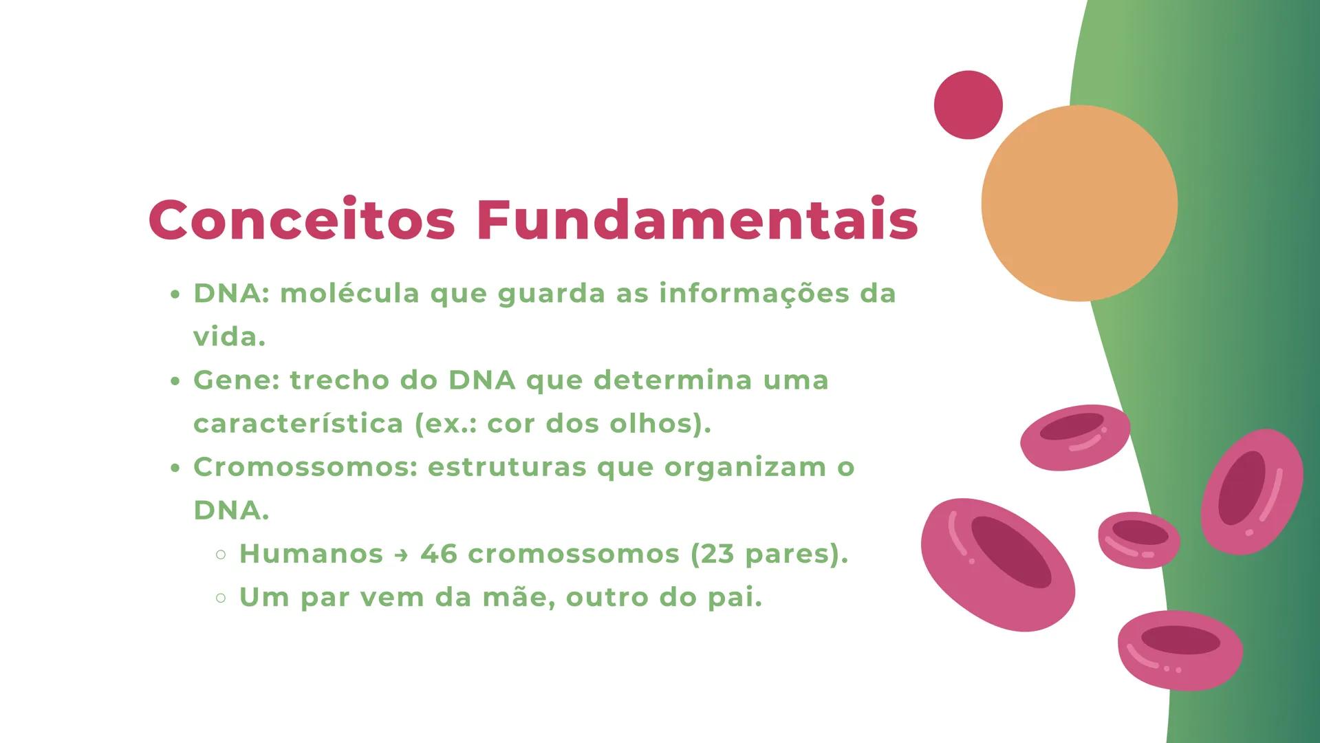 # resumo de
# Genética O que é genética?
• Genética é a área da biologia que
estuda hereditariedade (transmissão
de características dos pais