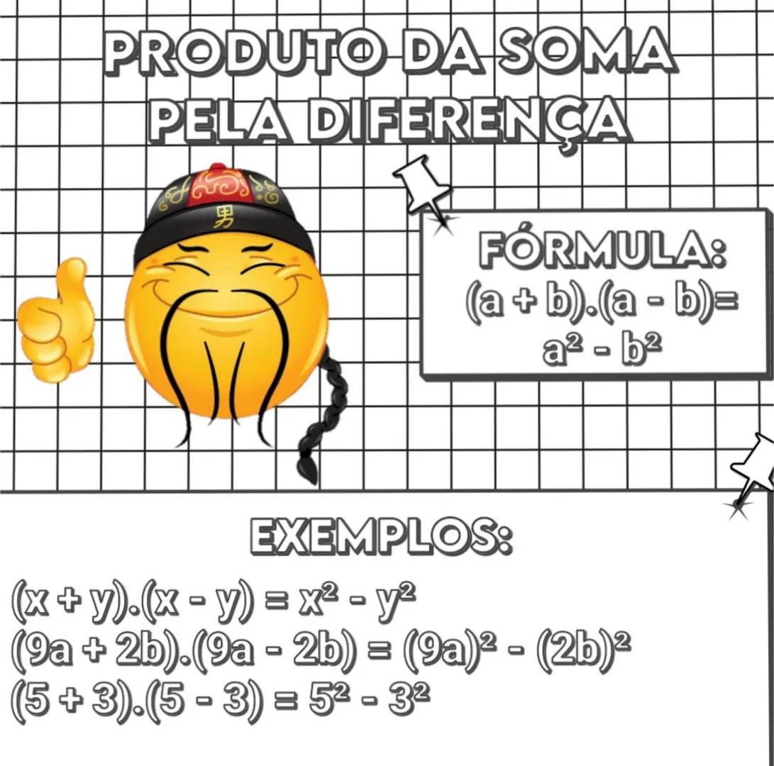 PRODUTOS NOTAVEIS
PRODUTOS NOTÁVEIS SÃO FÓRMULAS
ALGÉBRICAS PRONTAS QUE FACILITAM
O CÁLCULO DE EXPRESSÕES. QUADRADO DA SOMA
FÓRMULA:
a² + 2