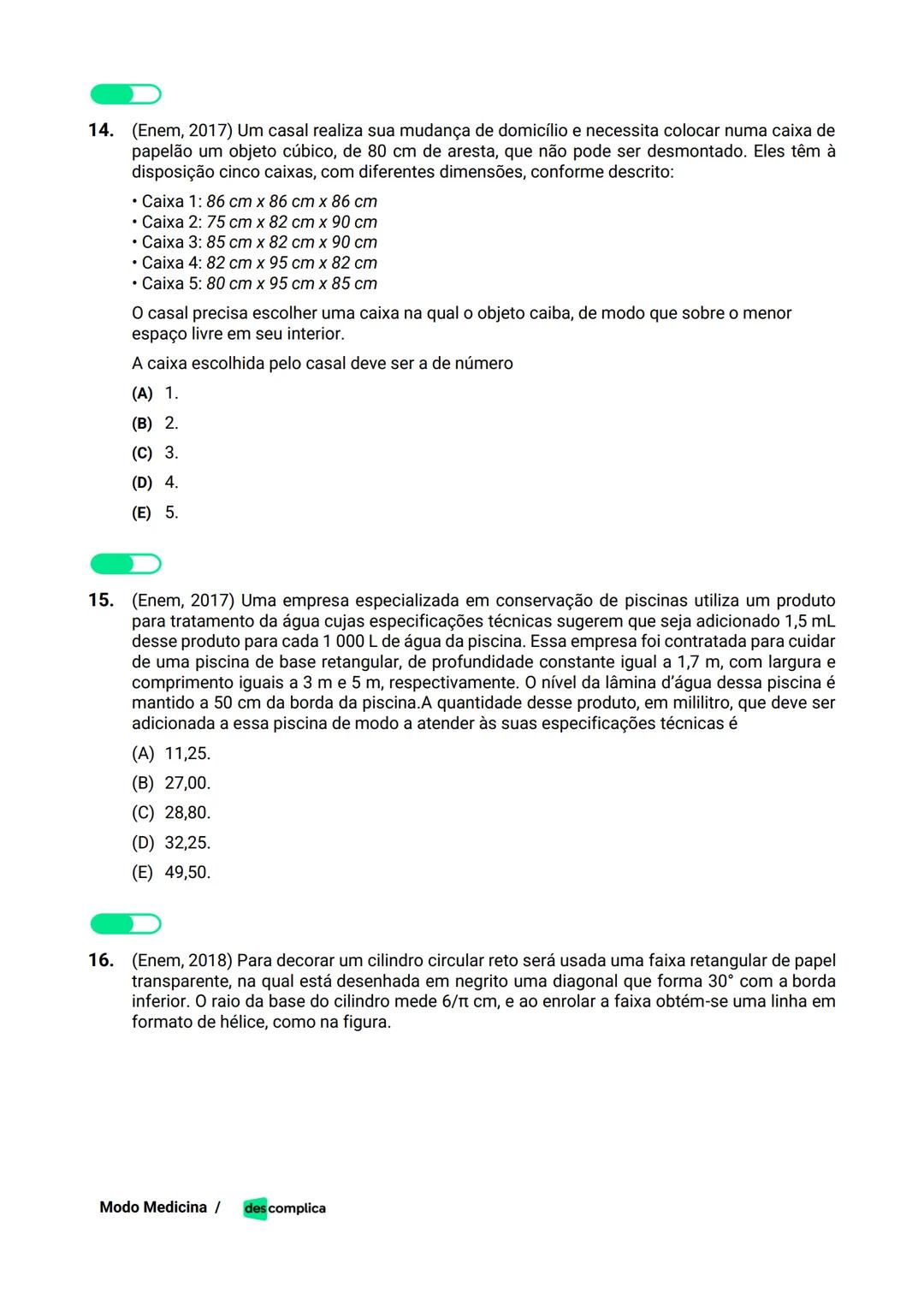 des complica
APOSTILA
MODO MEDICINA
VOLUME 2
UMA CURADORIA DE QUESTÕES ENEM QUE VAI TURBINAR SEUS ESTUDOS
RUMO À APROVAÇÃO EM MEDICINA! Sumá