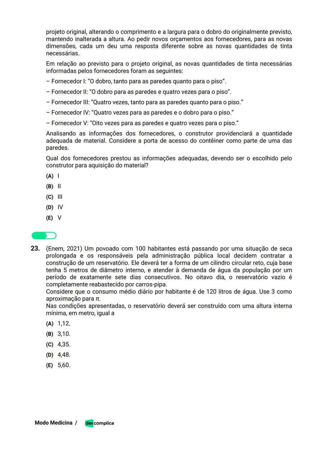 des complica
APOSTILA
MODO MEDICINA
VOLUME 2
UMA CURADORIA DE QUESTÕES ENEM QUE VAI TURBINAR SEUS ESTUDOS
RUMO À APROVAÇÃO EM MEDICINA! Sumá