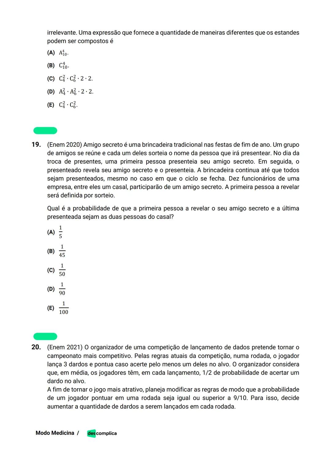 des complica
APOSTILA
MODO MEDICINA
VOLUME 2
UMA CURADORIA DE QUESTÕES ENEM QUE VAI TURBINAR SEUS ESTUDOS
RUMO À APROVAÇÃO EM MEDICINA! Sumá