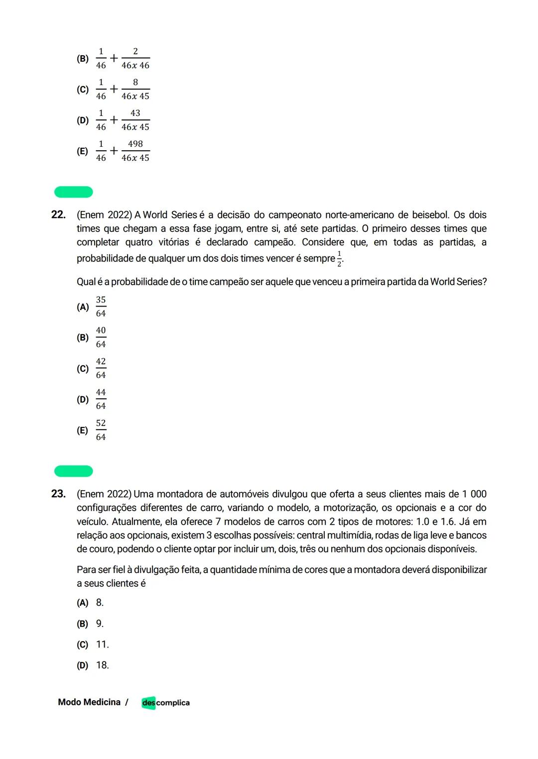des complica
APOSTILA
MODO MEDICINA
VOLUME 2
UMA CURADORIA DE QUESTÕES ENEM QUE VAI TURBINAR SEUS ESTUDOS
RUMO À APROVAÇÃO EM MEDICINA! Sumá
