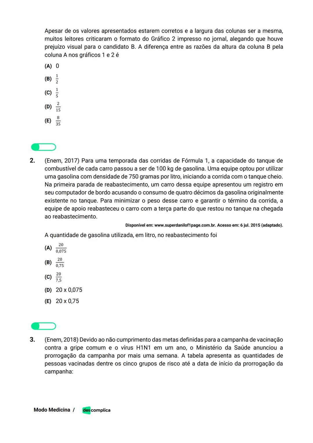 des complica
APOSTILA
MODO MEDICINA
VOLUME 2
UMA CURADORIA DE QUESTÕES ENEM QUE VAI TURBINAR SEUS ESTUDOS
RUMO À APROVAÇÃO EM MEDICINA! Sumá