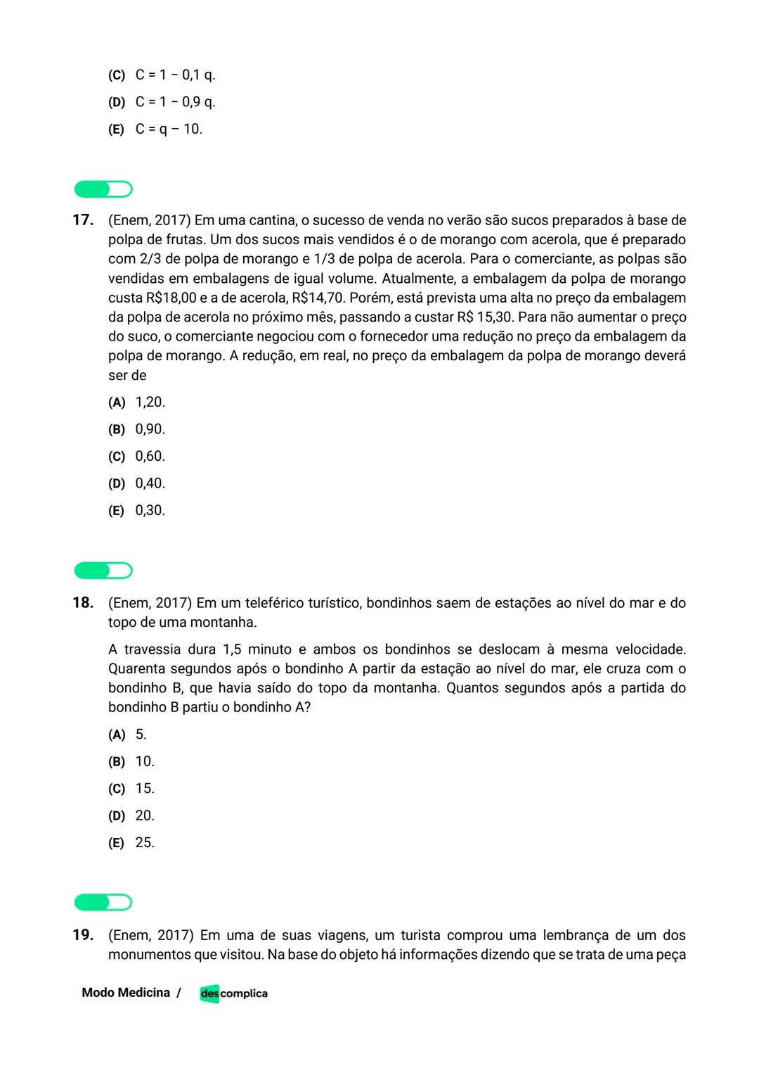 des complica
APOSTILA
MODO MEDICINA
VOLUME 2
UMA CURADORIA DE QUESTÕES ENEM QUE VAI TURBINAR SEUS ESTUDOS
RUMO À APROVAÇÃO EM MEDICINA! Sumá