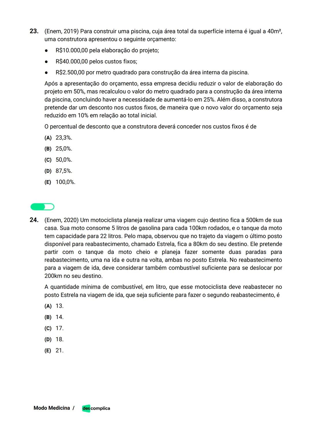 des complica
APOSTILA
MODO MEDICINA
VOLUME 2
UMA CURADORIA DE QUESTÕES ENEM QUE VAI TURBINAR SEUS ESTUDOS
RUMO À APROVAÇÃO EM MEDICINA! Sumá