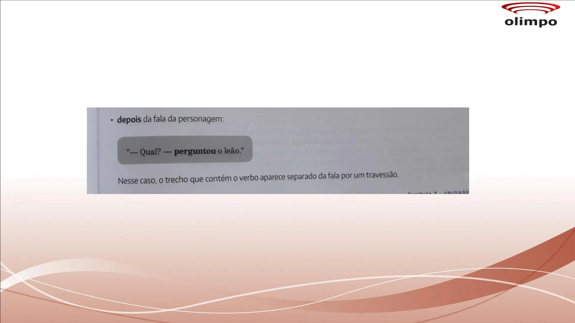 olimpo
# TIPOS DE DISCURSO
Discurso direto, discurso indireto e discurso
indireto livre são tipos de discursos utilizados no
gênero narrat
