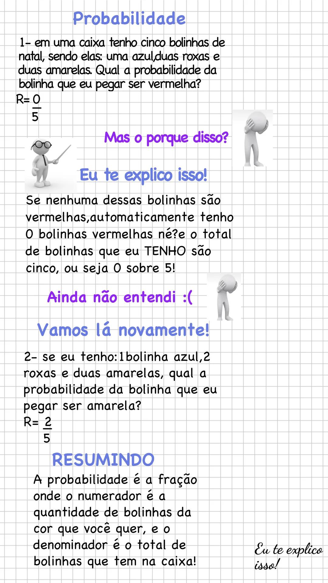 # Probabilidade
1- em uma caixa tenho cinco bolinhas de
natal, sendo elas: uma azul,duas roxas e
duas amarelas. Qual a probabilidade da
boli