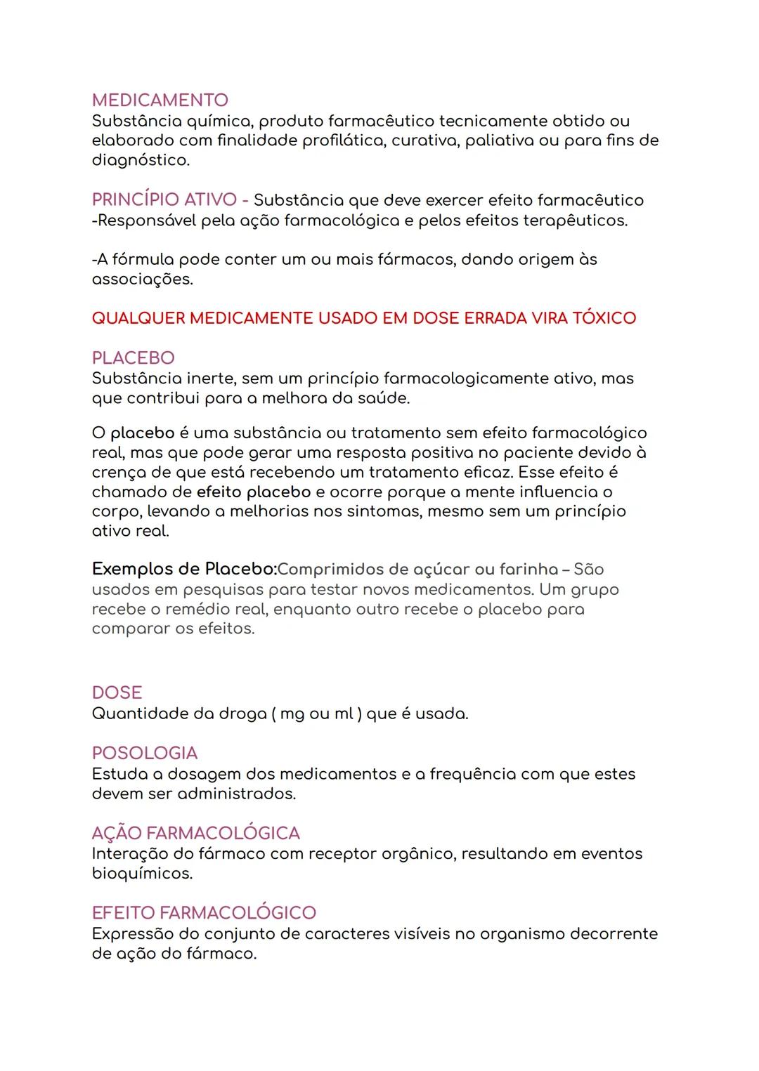 --- OCR Start ---
FARMACOLOGIA
Estudo dos efeitos das substâncias químicas sobre a função do
sistema biológico.
Estudo da interação de subst