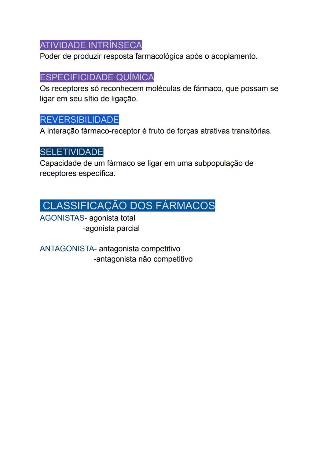 --- OCR Start ---
FARMACOLOGIA
Estudo dos efeitos das substâncias químicas sobre a função do
sistema biológico.
Estudo da interação de subst