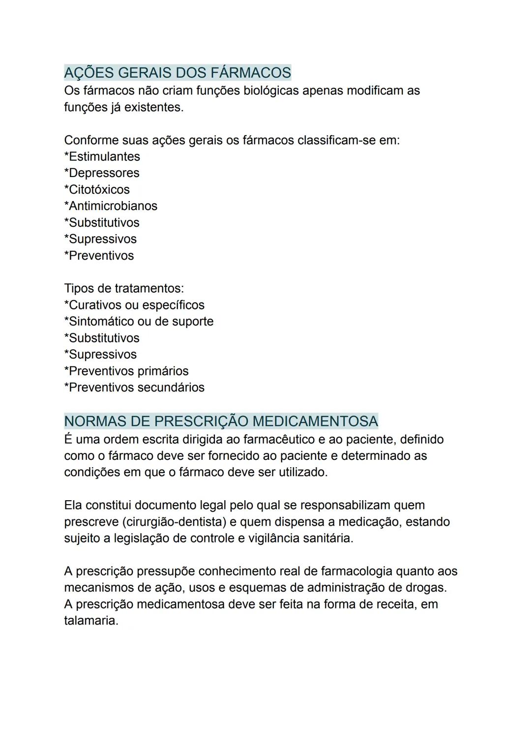 --- OCR Start ---
FARMACOLOGIA
Estudo dos efeitos das substâncias químicas sobre a função do
sistema biológico.
Estudo da interação de subst
