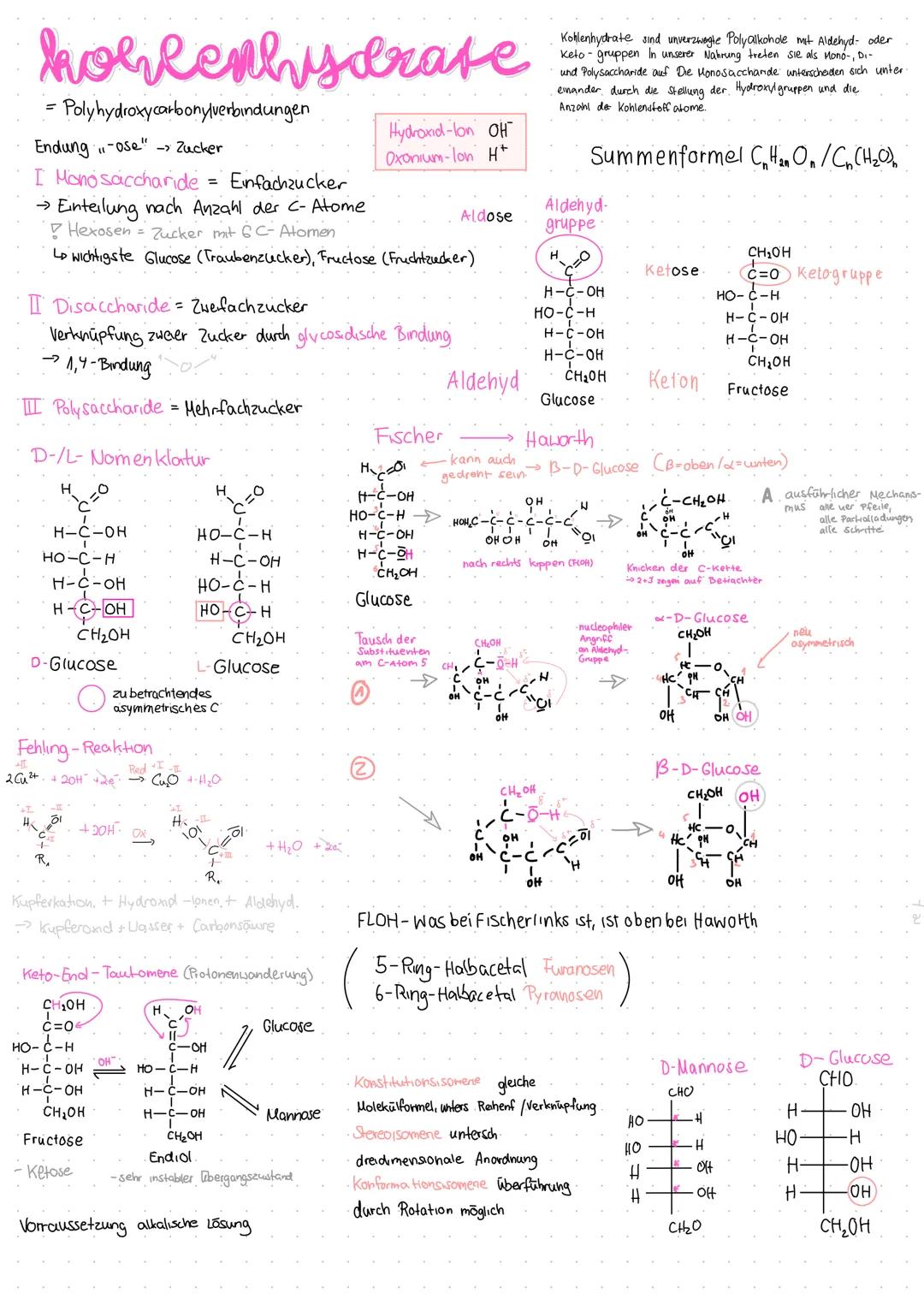 # kohlenhydrate
= Polyhydroxycarbonyl verbindungen
Hydroxid-lon OH+
Oxonium-lon H+
Kohlenhydrate sind unverzweghe Polyalkohde mit Aldehyd