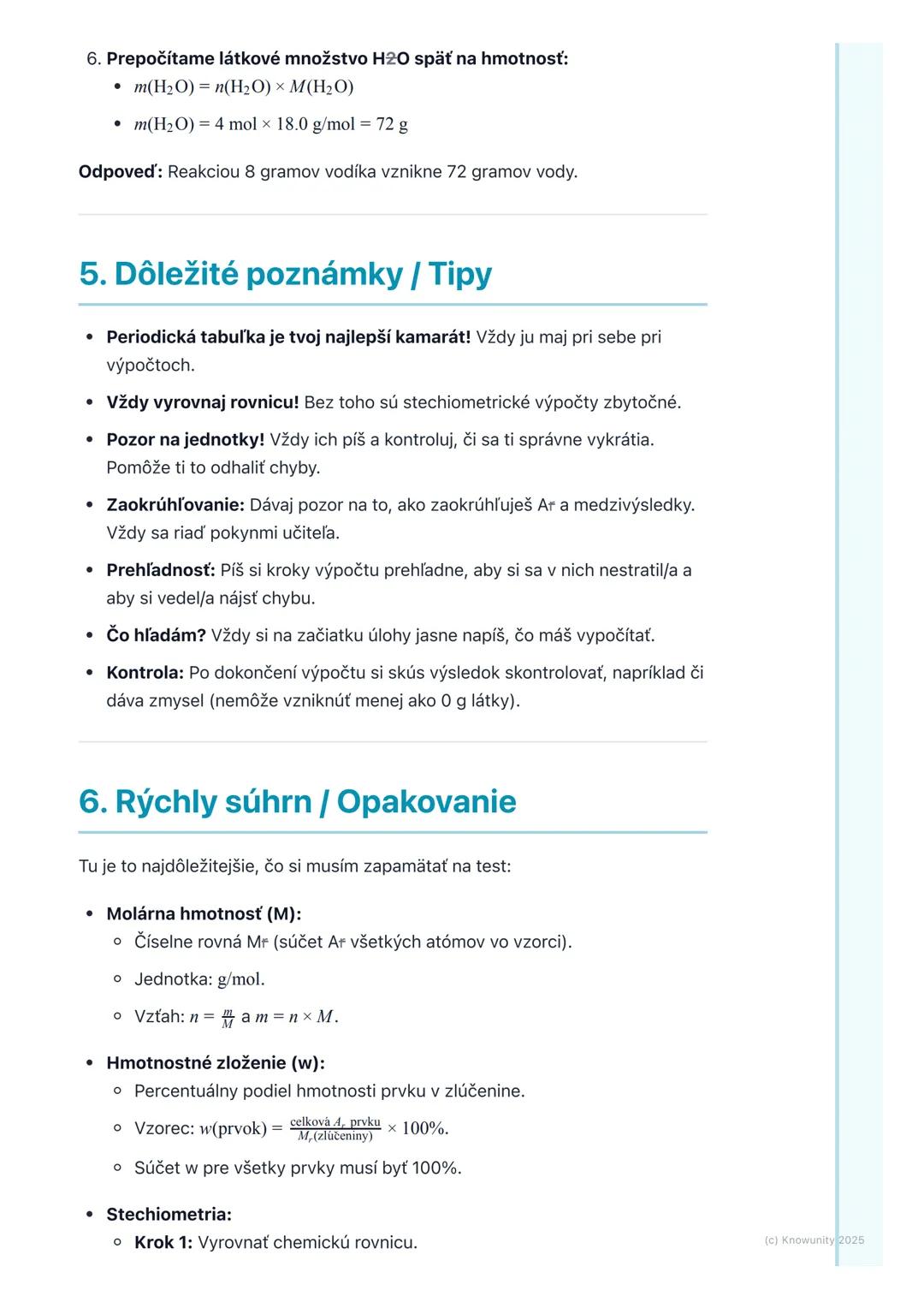 # Výpočty v chémii
## 1. Úvod do chemických výpočtov
V chémii je super dôležité vedieť nielen, čo sa s čím spája, ale aj koľko toho
potreb