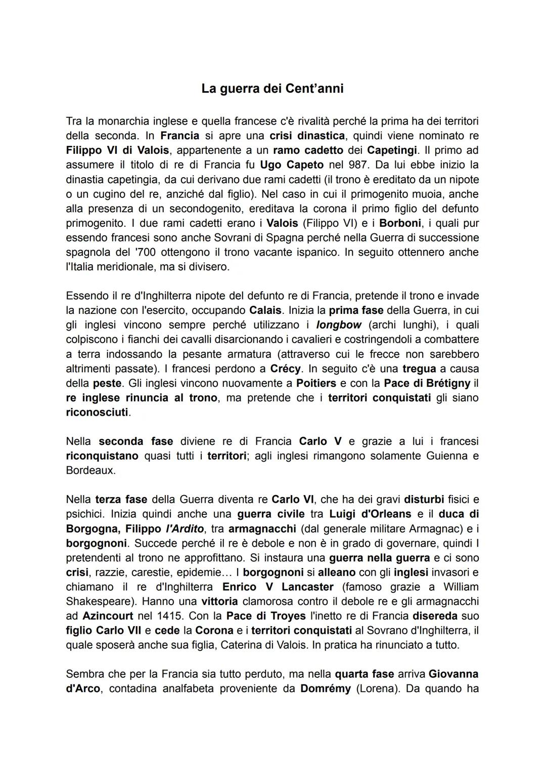 Francia e Inghilterra
Ugo Capeto è il primo re francese che riesce a rendere la monarchia ereditaria.
Egli è il capostipite dei Capetingi.
I