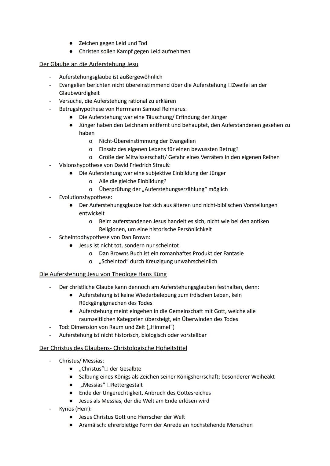 Religion Abiturstoff
Q1: Jesus Christus- das menschgewordene Wort Gottes: Die Reich-Gottes-Botschaft, Die
Auferstehung Jesu (Hoffnung über
