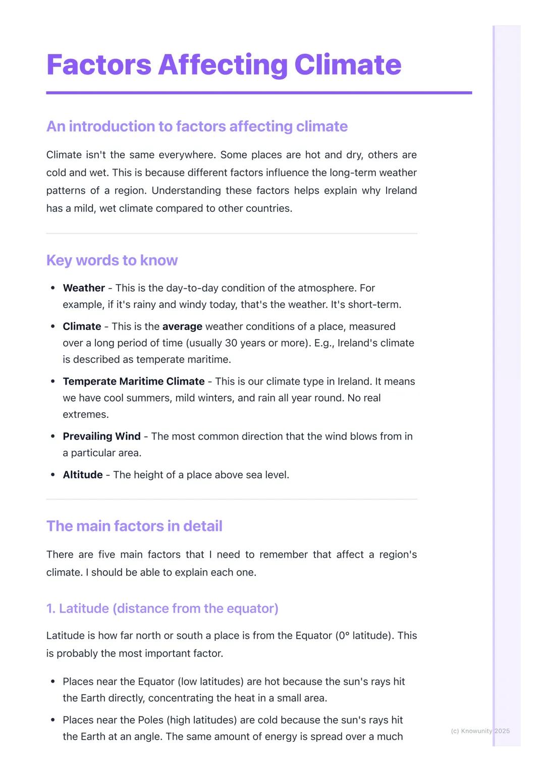 # Factors Affecting Climate
An introduction to factors affecting climate
Climate isn't the same everywhere. Some places are hot and dry, o