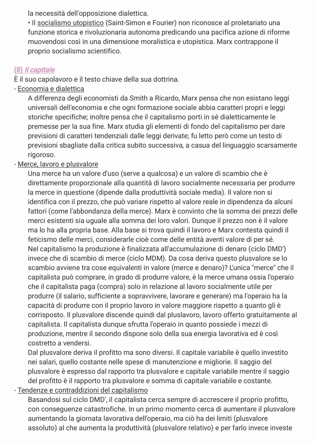MARX
(1) Le caratteristiche generali del marxismo
Il marxismo non è riducibile alla dimensione puramente filosofica, sociologica o economi