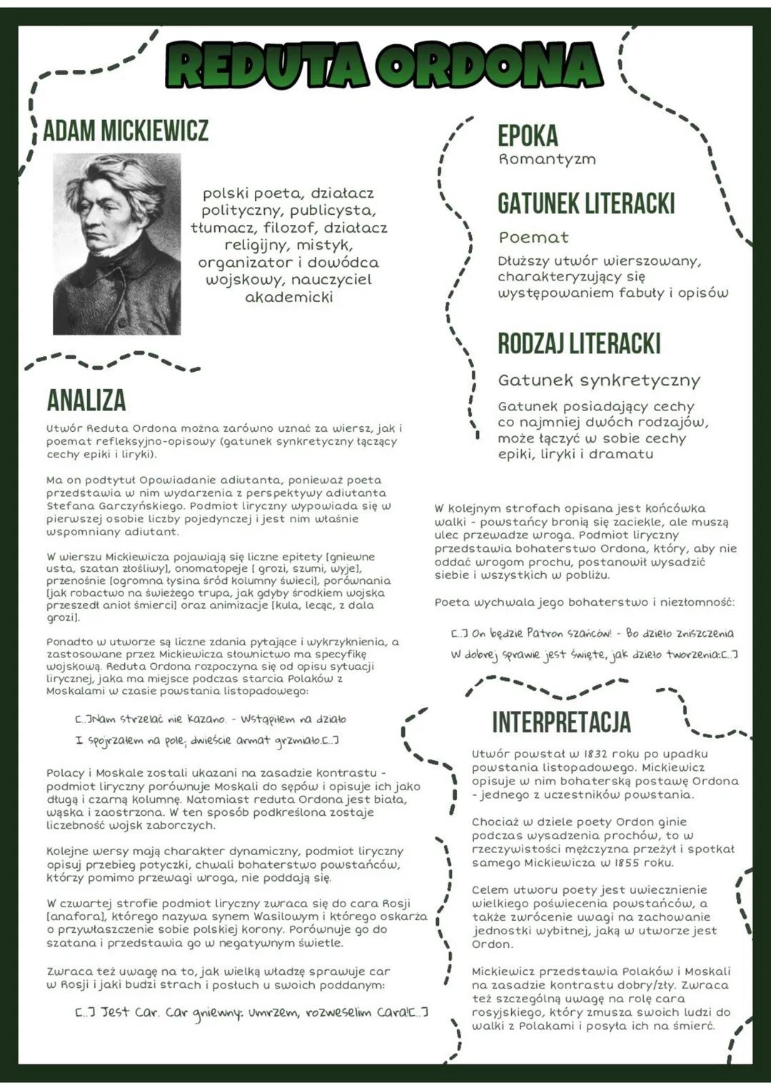 Reduta Ordona - Adam Mickiewicz