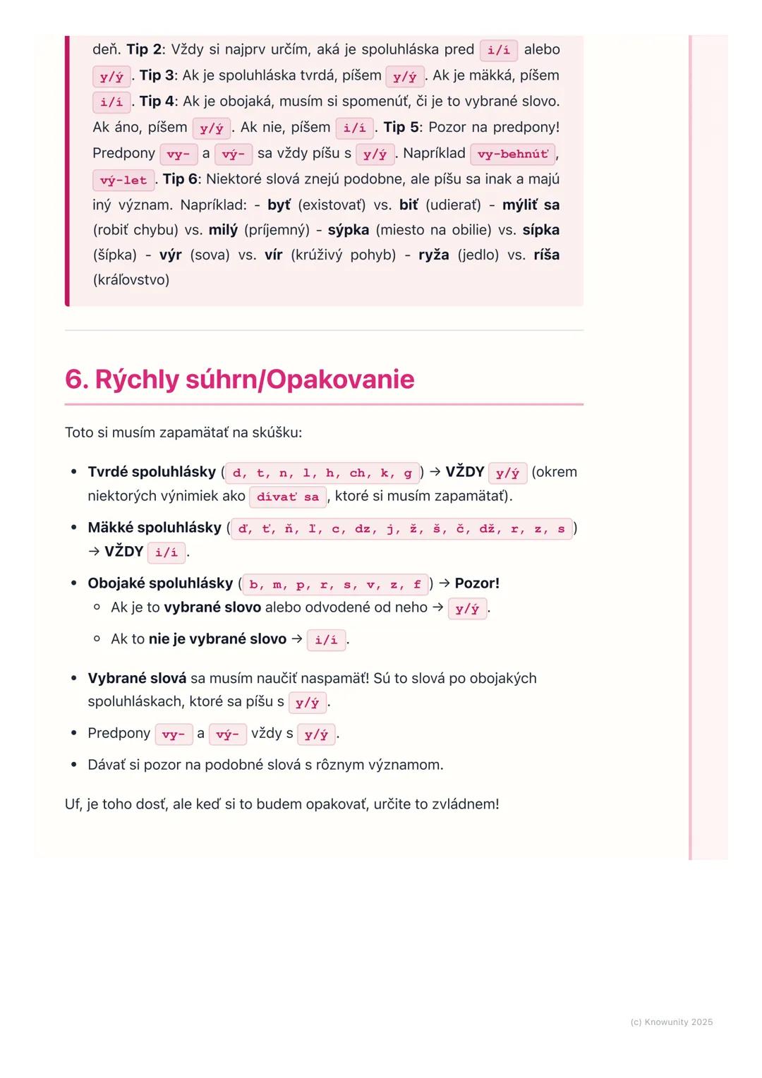# Pravopis i/í, y/ý
1. Prehľad pravopisu i/í, y/ý
Ahojte! Dnes si zopakujeme veľmi dôležitú vec v slovenčine - kedy píšeme i
alebo i a ked