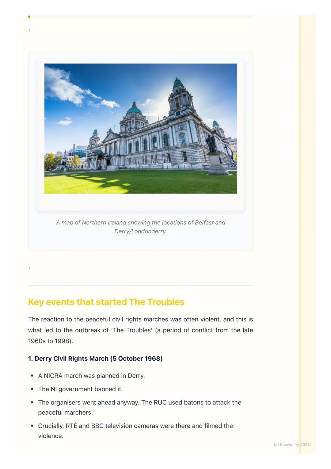 # The Civil Rights Movement
and The Troubles
Background to the conflict in Northern Ireland
After the partition of Ireland in 1921, six co