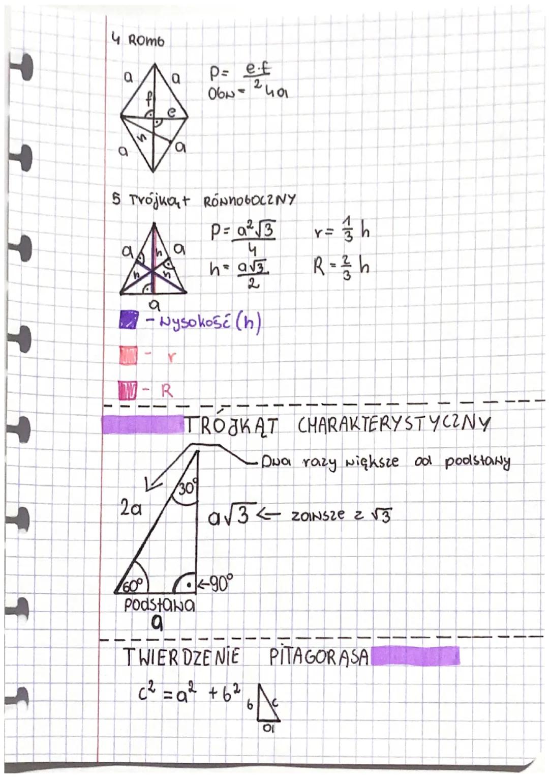 Uzovy
Pierniastkil
√a· √6 = √01·6
√4.√5 = 14.5
a
a =
a
= √3
2
√3
Geometria płaska
1 Kwadrat
na egzamin 8-klasisty
4 P=a·a=a²
Obu ya
al
2 Pro