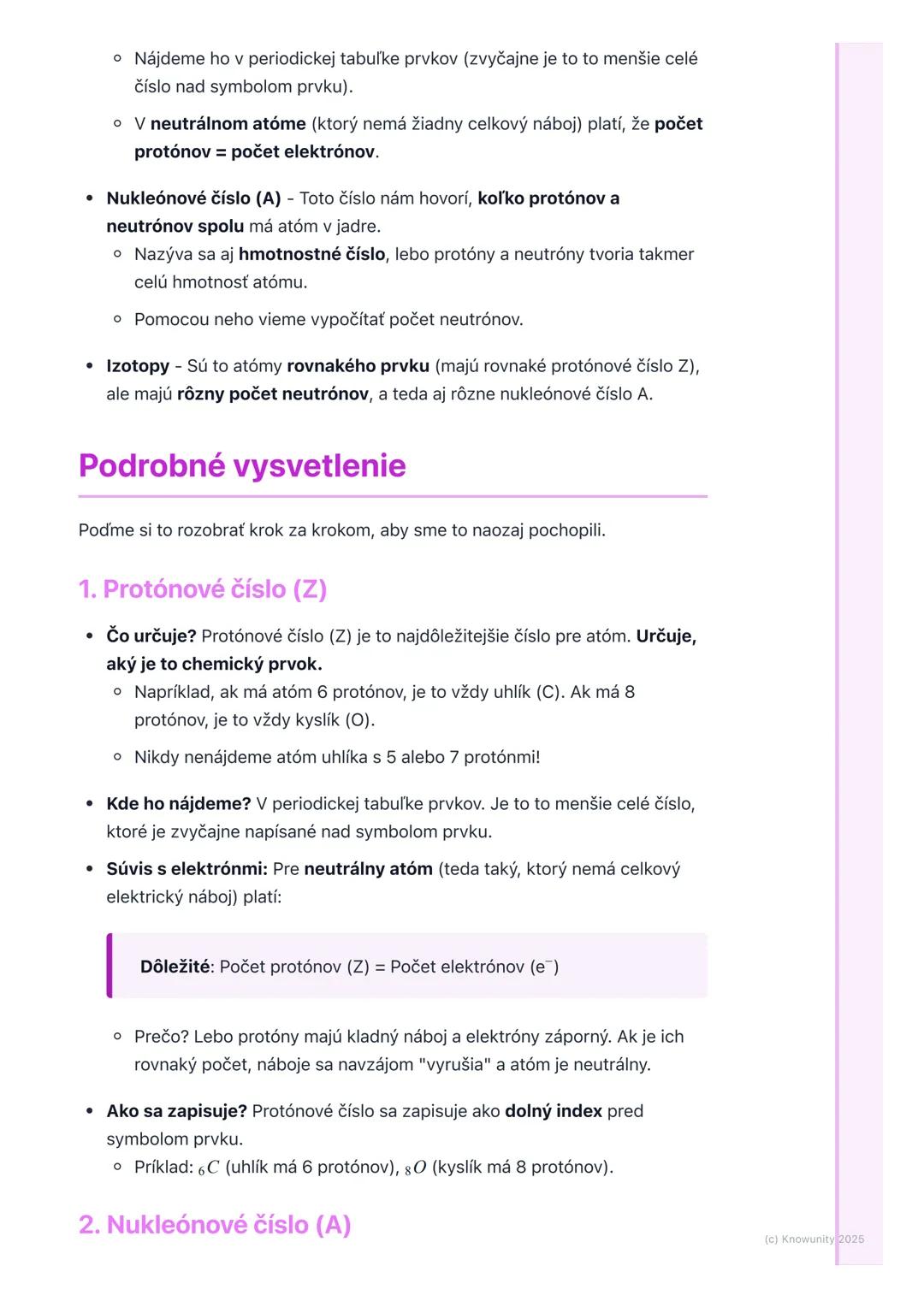 # Protónové a nukleónové číslo
## Prehľad / Úvod
Dnes si zopakujeme veľmi dôležité veci o atómoch, ktoré musíme vedieť na
skúšku z chémie.