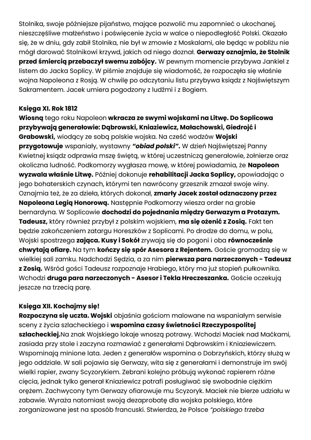 Plan wydarzeń:
Księga V: Kłótnia
37. Telimena przedstawia Zosię w towarzystwie.
38. Tadeusz odkrywa swoją pomyłkę, dotyczącą Telimeny i Zosi