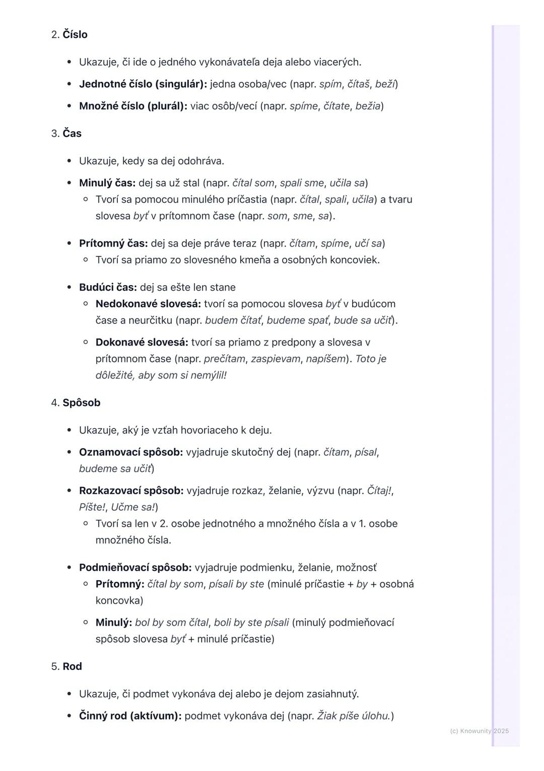 # Slovesá
## 1. Prehľad slovies
Slovesá sú veľmi dôležité slová v našom jazyku. Hovoríme im aj
plnovýznamové slovné druhy, lebo samy osebe