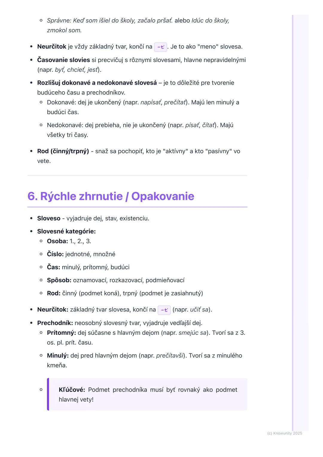 # Slovesá
## 1. Prehľad slovies
Slovesá sú veľmi dôležité slová v našom jazyku. Hovoríme im aj
plnovýznamové slovné druhy, lebo samy osebe