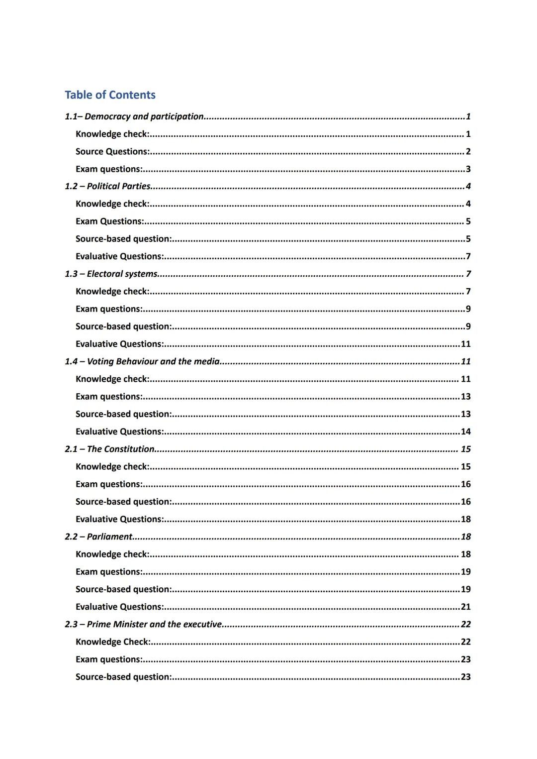 politics a level exam questions