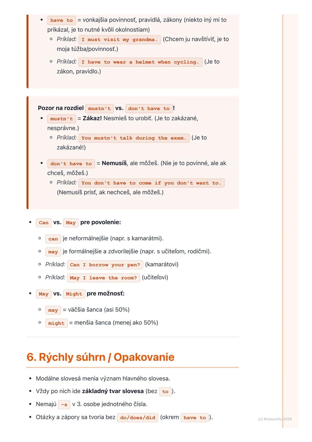 # Modálne slovesá (Modal
Verbs)
1. Prehľad modálnych slovies
Modálne slovesá sú v angličtine super dôležité! Sú to také špeciálne slovesá,