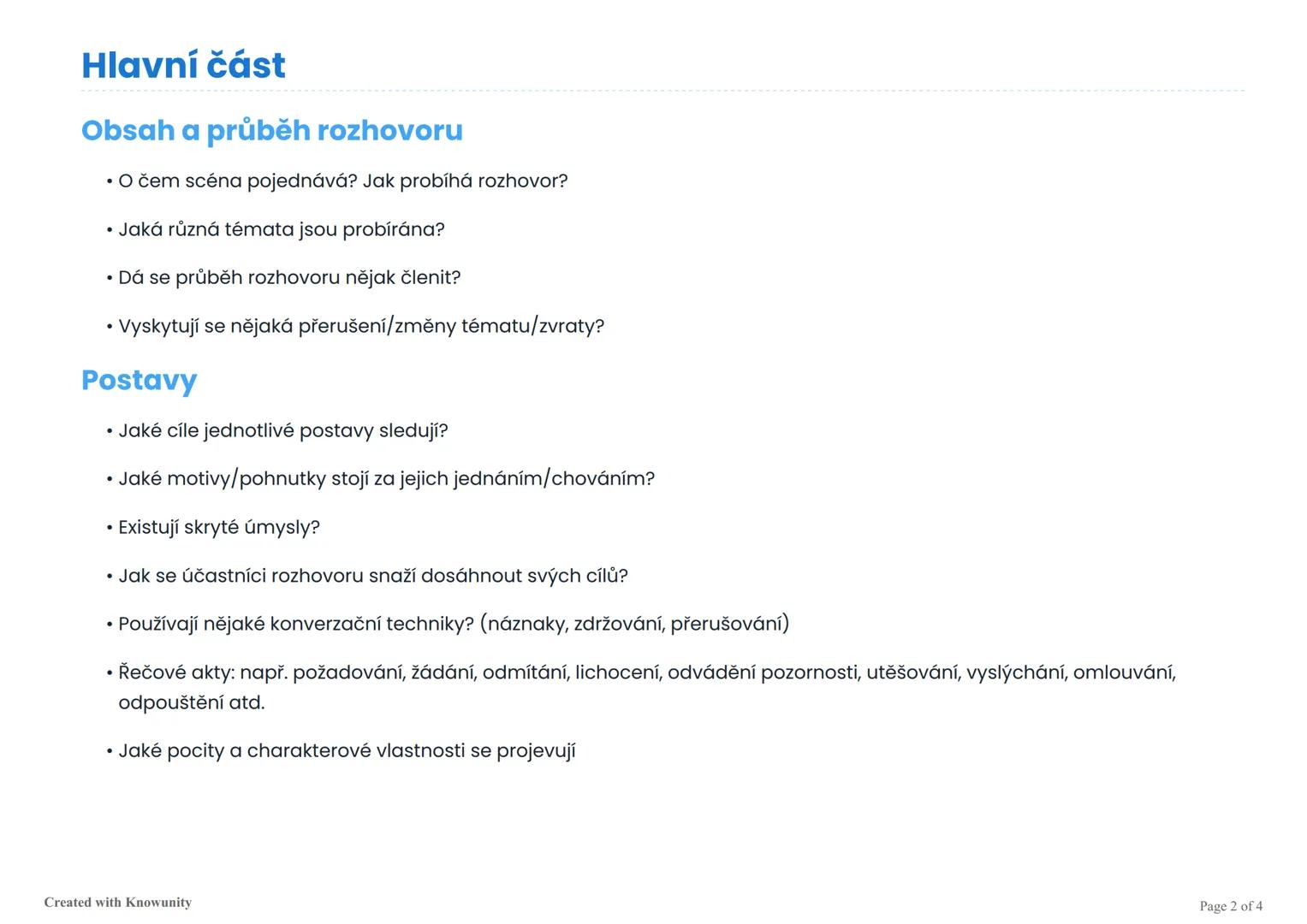 # Kontrolní seznam pro analýzu románu, novely a
dramatu
Strukturovaný kontrolní seznam pro komplexní analýzu literárních textů, scén a dial