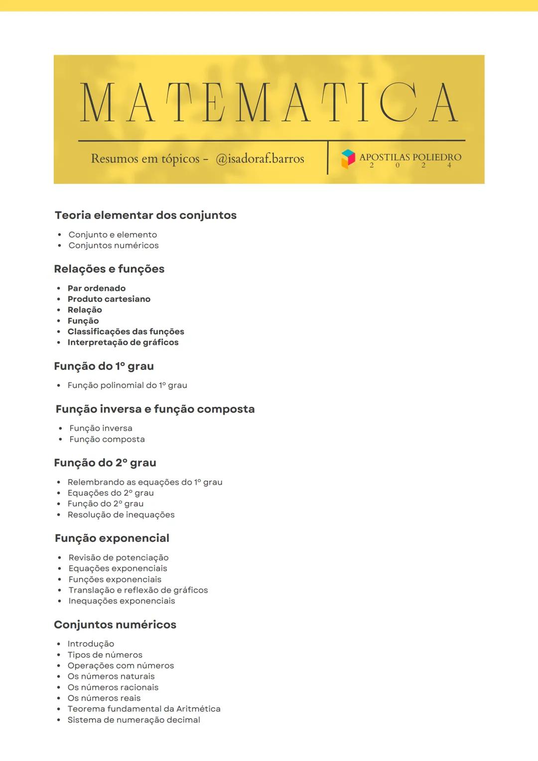 Resumos Matemática - Poliedro