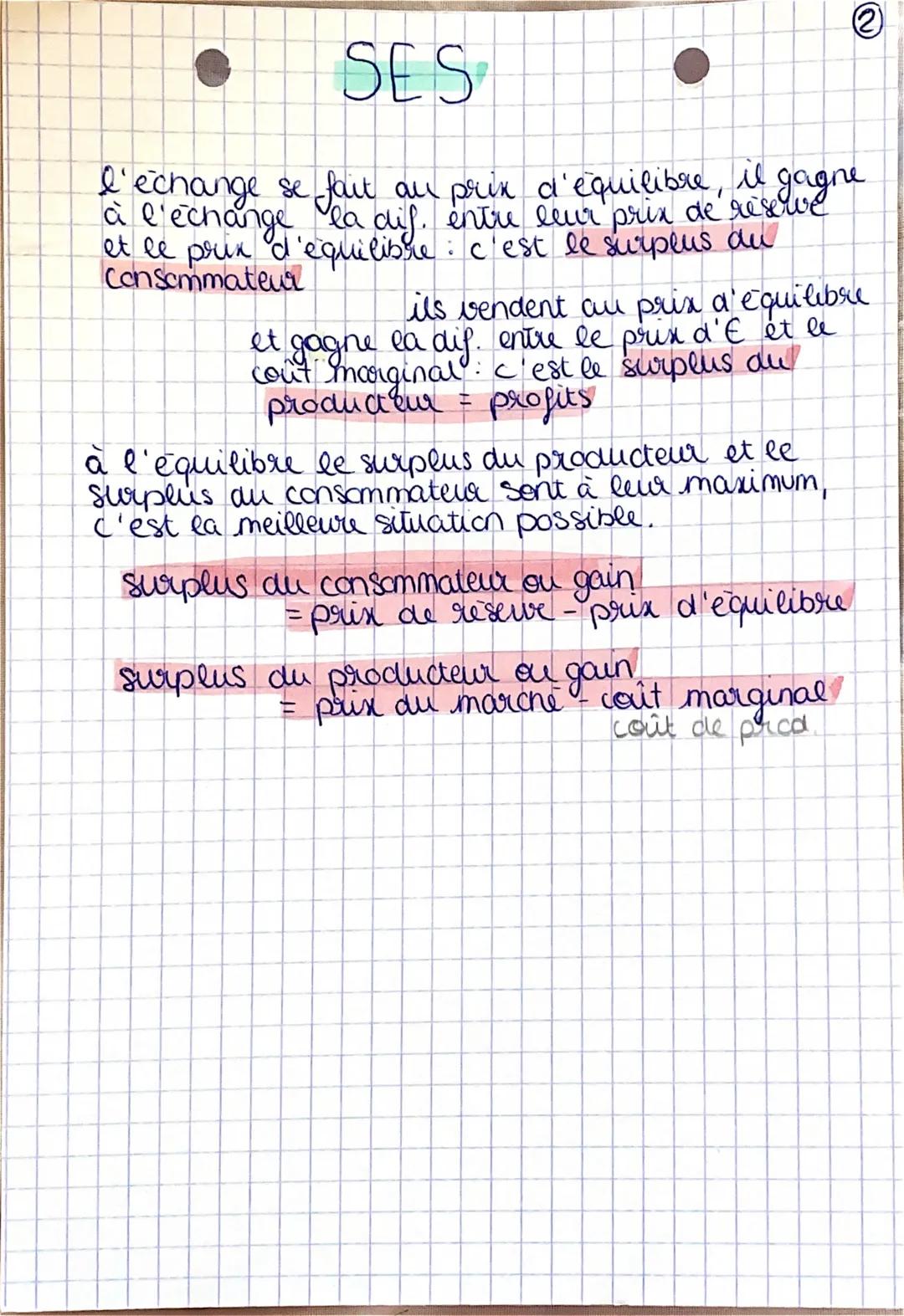 SES
le marche est le lieu de rencontre entre l'offre
et la demande sur laquelle se determine un
pux
l'offre represente la quantité de
bien