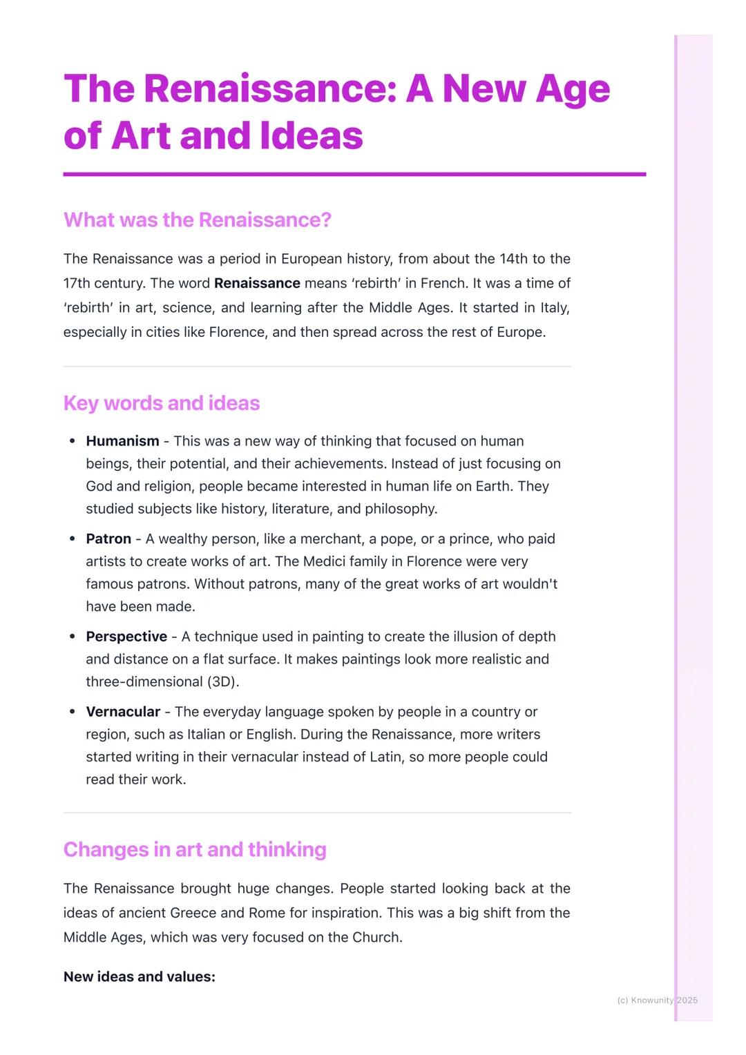 # The Renaissance: A New Age
of Art and Ideas
What was the Renaissance?
The Renaissance was a period in European history, from about the 1