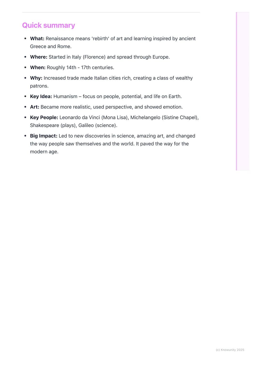 # The Renaissance: A New Age
of Art and Ideas
What was the Renaissance?
The Renaissance was a period in European history, from about the 1