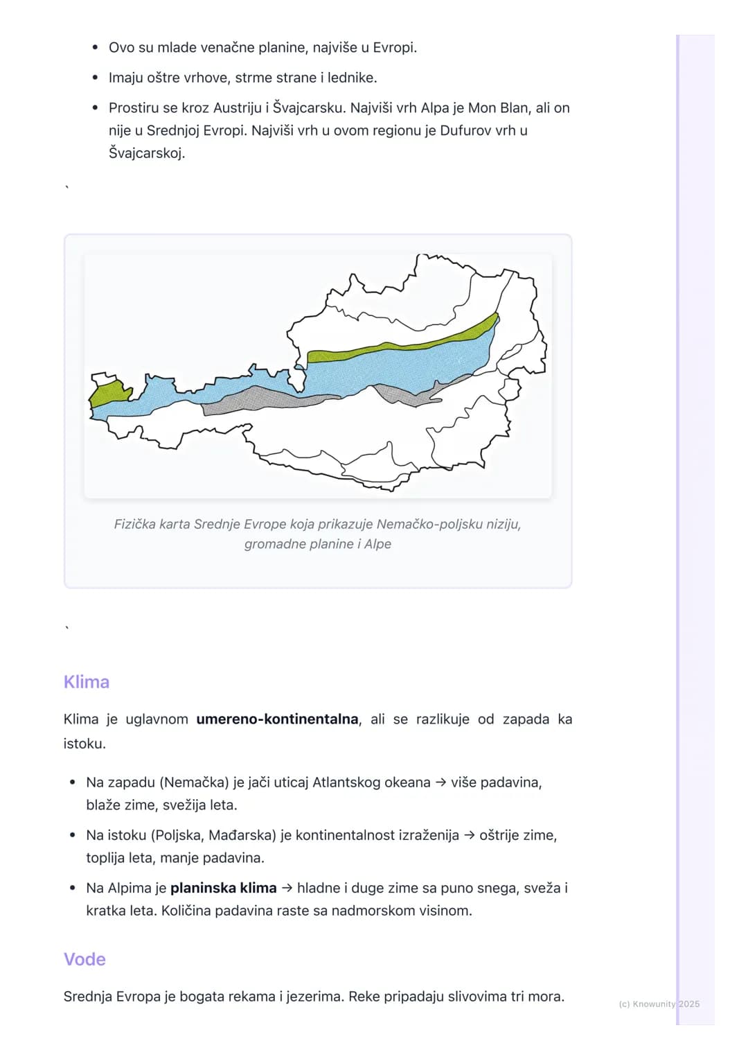 # Srednja Evropa
Uvod i položaj Srednje Evrope
Srednja Evropa se nalazi u centralnom delu našeg kontinenta. Zbog svog
položaja, ona je važ