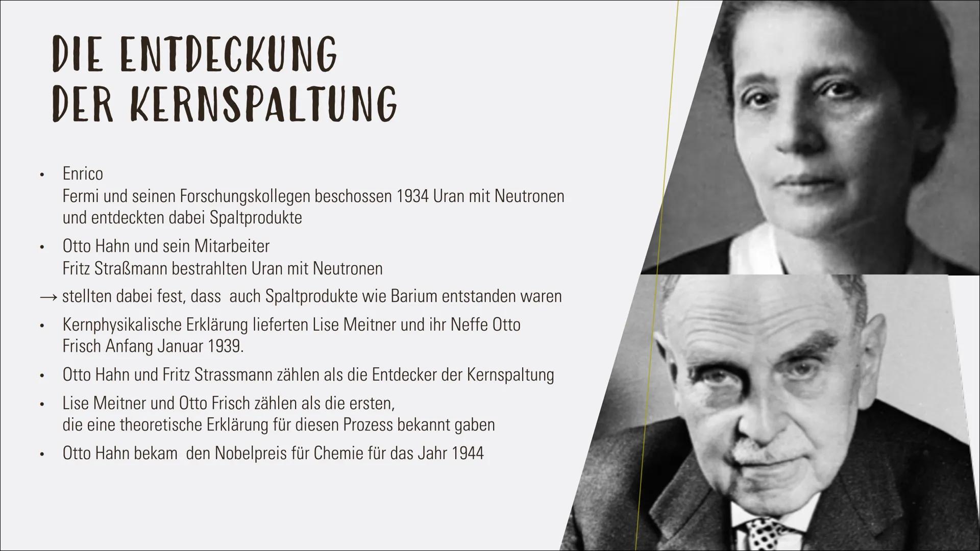KERNSPALTUNG -
KETTENREAKTION INHALT
Was ist eine Kernspaltung?
Die Ursache für die Energiefreisetzung
Zustandekommen von Kernspaltung
Beisp