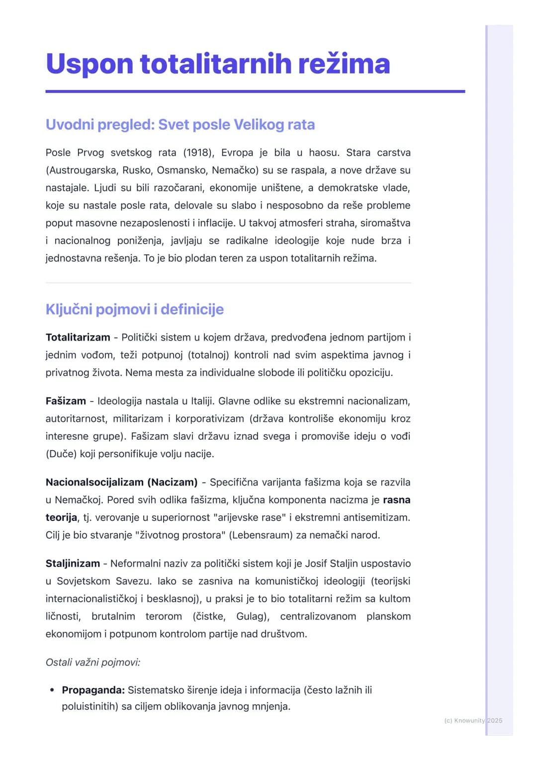 # Uspon totalitarnih režima
Uvodni pregled: Svet posle Velikog rata
Posle Prvog svetskog rata (1918), Evropa je bila u haosu. Stara carstv