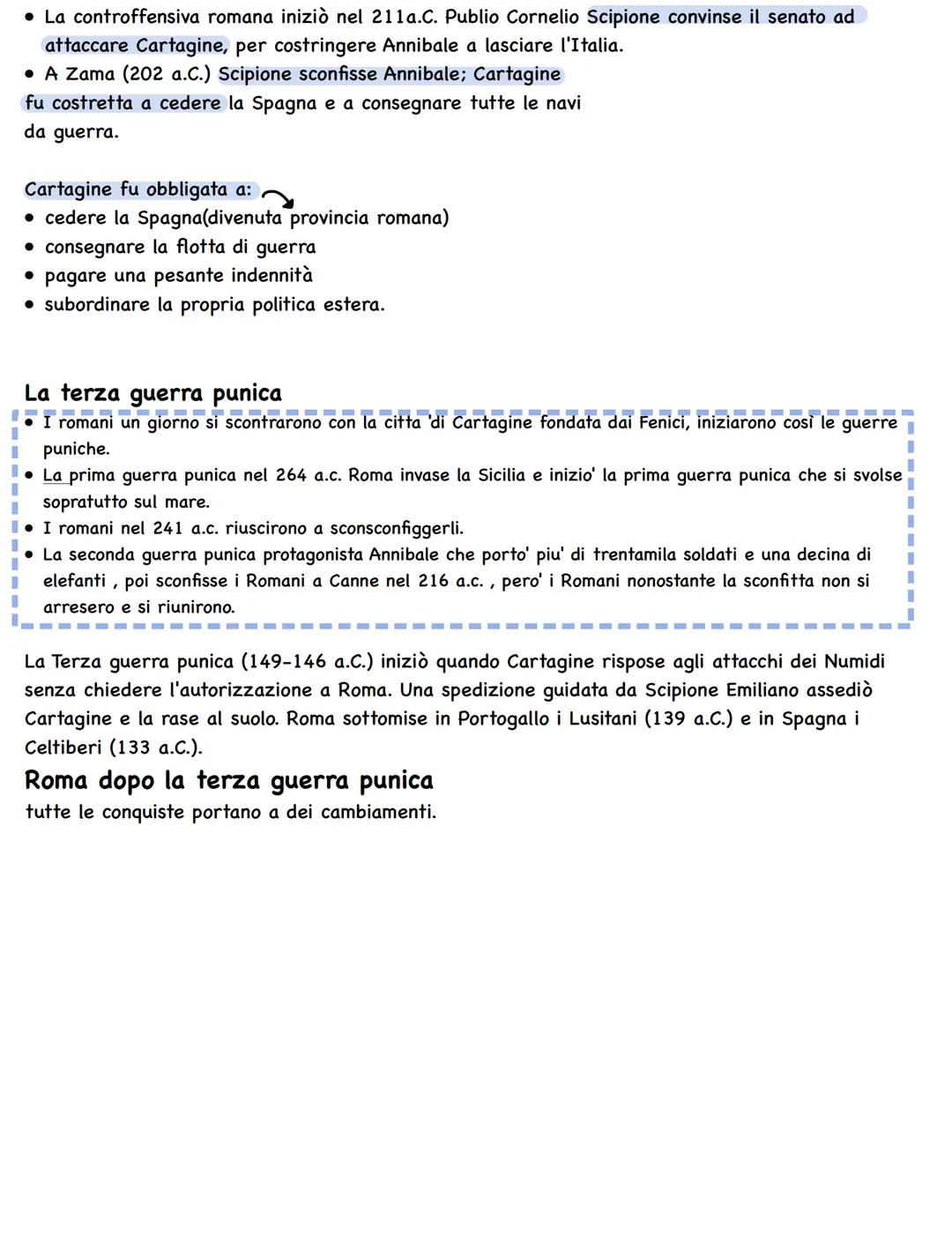 GUERRE PUNICHE
• 1° guerra punica=>264-241a.C.
• 2° guerra punica=>218-202a.C.
• 3°guerra punica=>149-146a.C.
• Le guerre puniche sono le tr