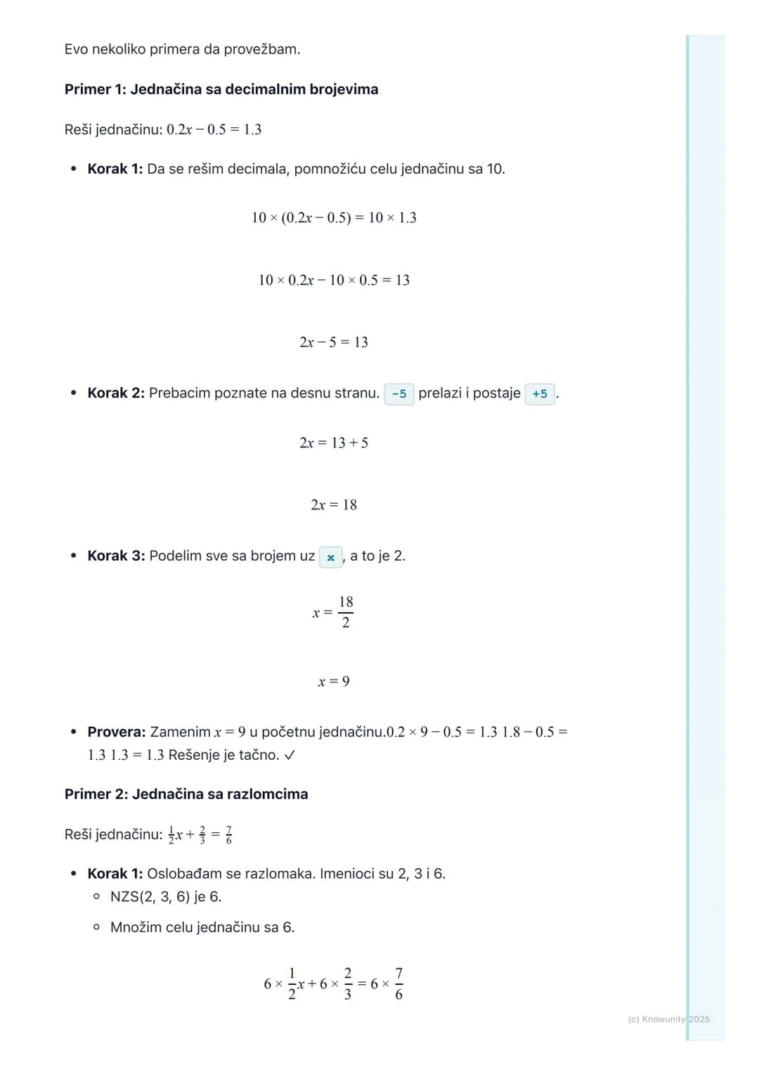 # Rešavanje jednačina sa
racionalnim brojevima
Uvod u rešavanje jednačina
Jednačine su kao vage koje su u ravnoteži. Šta god da uradimo na