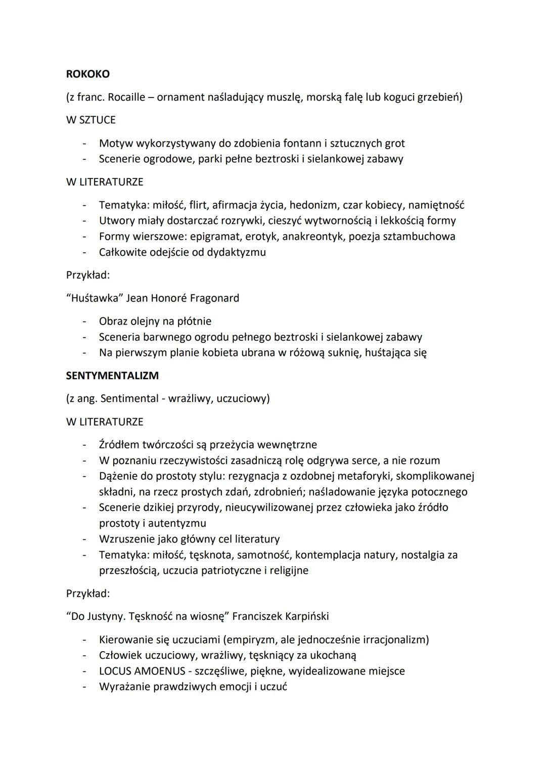 Oświecenie - ramy czasowe
Początek - schyłek XVII w./1. połowa XVIII w. (pierwsze tendencje w Anglii)
Koniec - lata 1789-1799- Wielka Rewolu