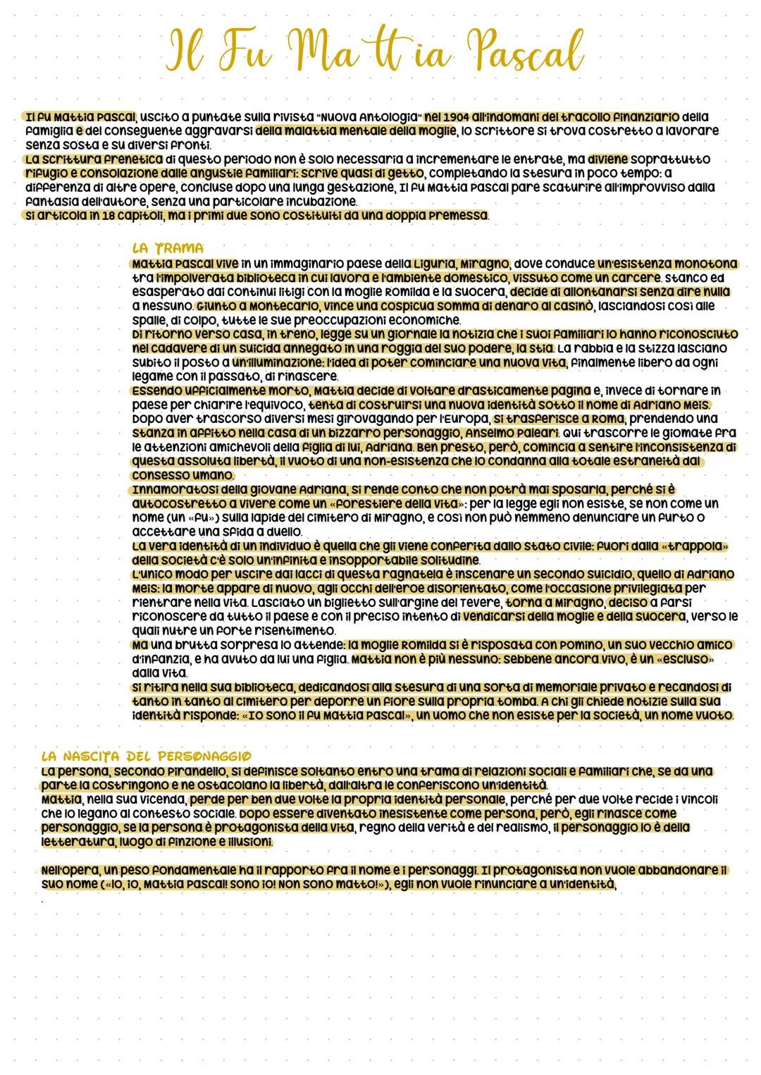 Il Fu Mattia Pascal
Il fu Mattia Pascal, uscito a puntate sulla rivista "Nuova Antologia" nel 1904 all'indomani del tracollo finanziario del